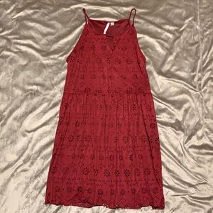 Burgundy Suede Dress